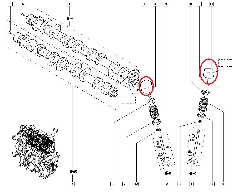 1744449010 RENAULT Megane Megane 4-IV Subap İtici 1.6 16V H4M (2016-2019) 13231JX03C -Orijinal Yedek Parça OEM 1744449010 Oto Mavili