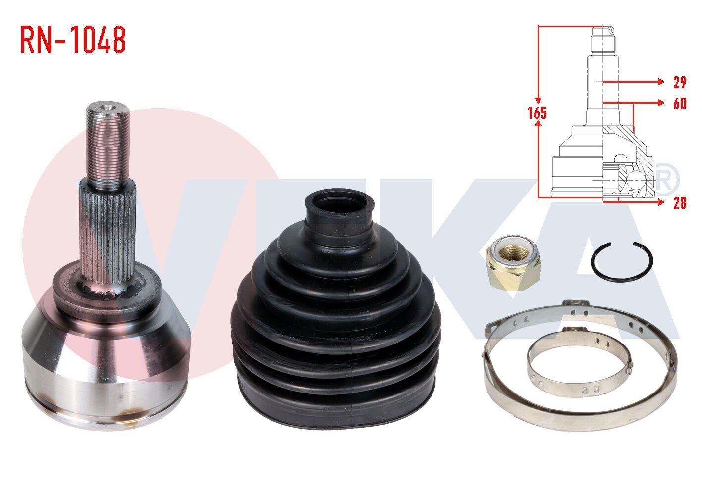 Trafic 3-III Ön Dış Aks Kafası (İç Freze 28-Dış Freze 29) 1.6 Dci R9M 391005010R-391018696R -Veka
