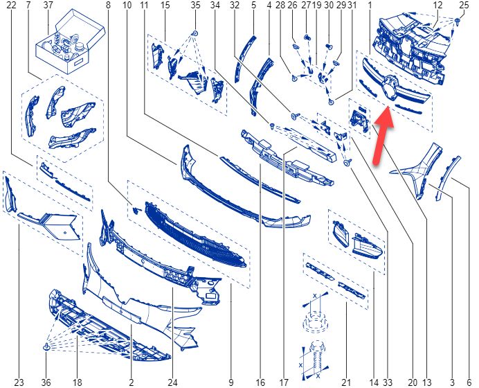 623827332R RENAULT Megane Megane E-Tech Ön Panjur Izgarası 2024-> 623827332R -Renault Mais OEM 623827332R Oto Mavili