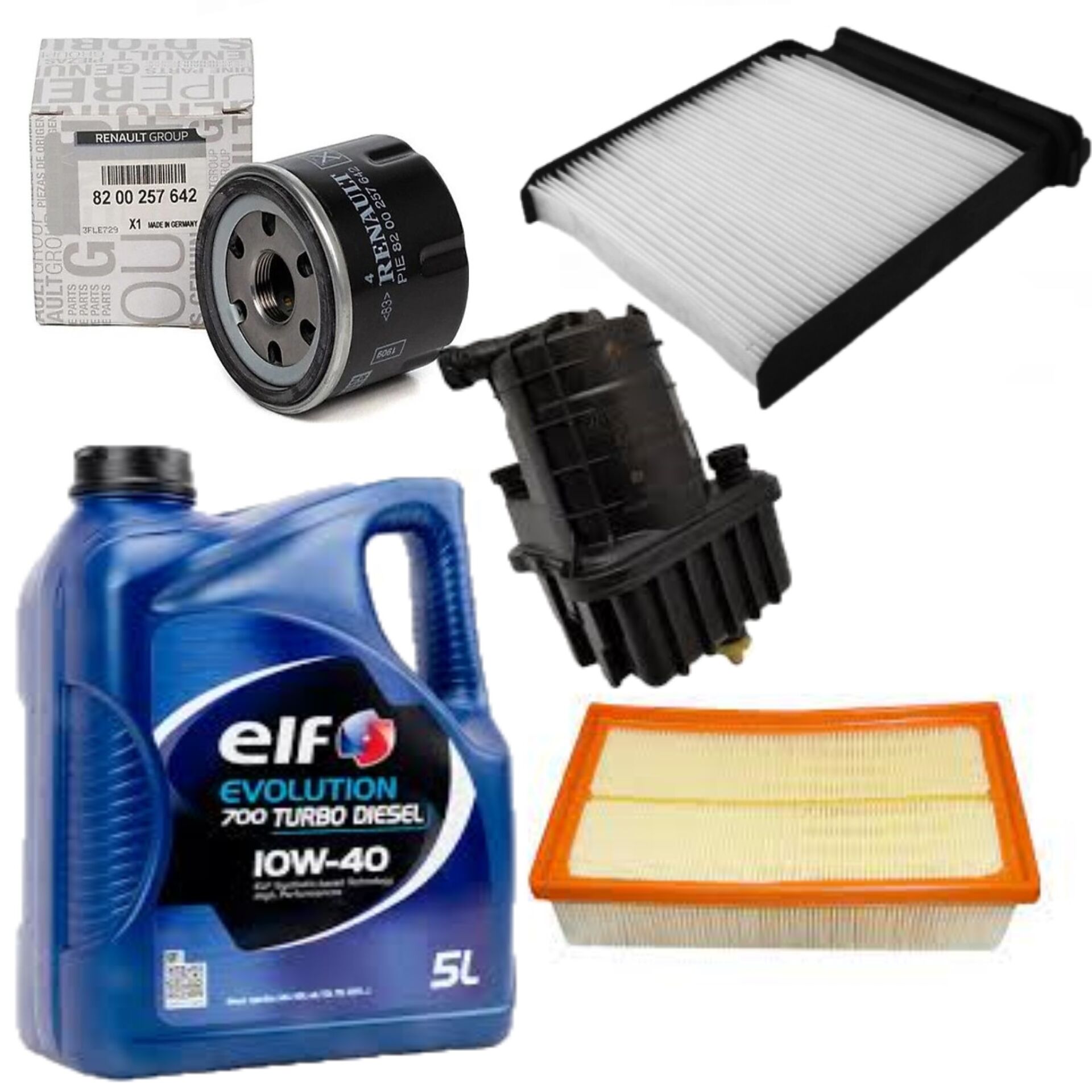 Clio 3-III Modus Yağ Bakım Seti 1.5 Dci K9K (2003-2012)(Motor Yağı+Yağ +Hava+Polen +Mazot Filtre)