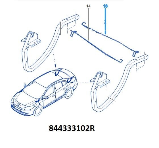 844333102R RENAULT Fluence Fluence Bagaj Kapak Denge Çubuğu (Dış Taraf) (2010-2016) 844333102R - Renault Mais OEM 844333102R Oto Mavili
