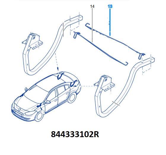 Fluence Bagaj Kapak Denge Çubuğu (Dış Taraf) (2010-2016) 844333102R - Renault Mais