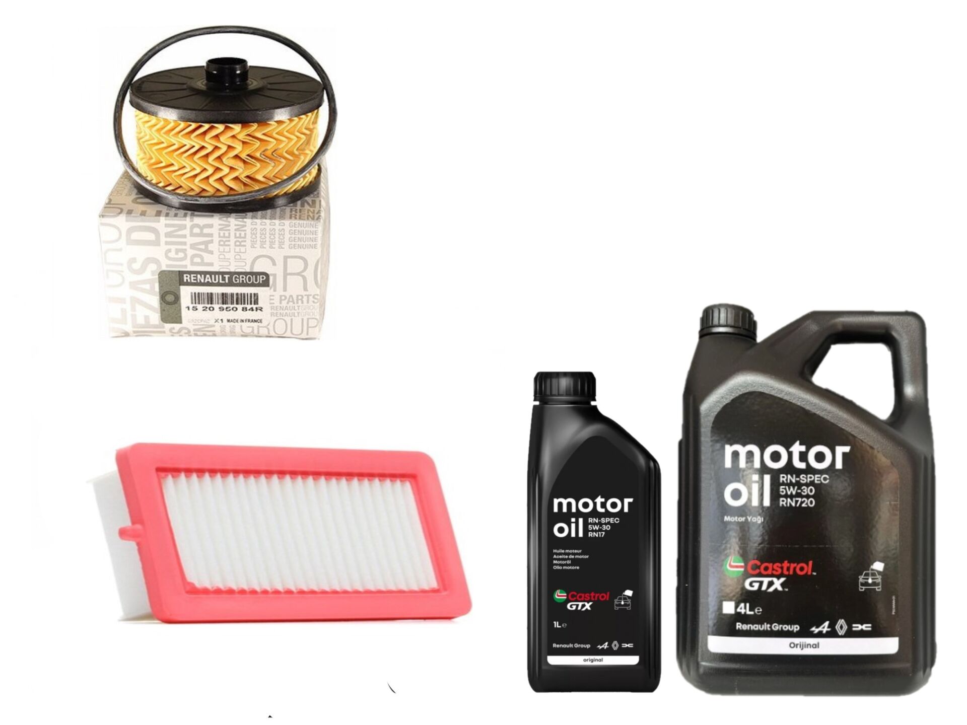 Clio 5-V Captur 2-II Yağ Bakım Seti 1.3 Tce H5H 2020-> (Motor Yağı+Yağ+Hava Filtre )