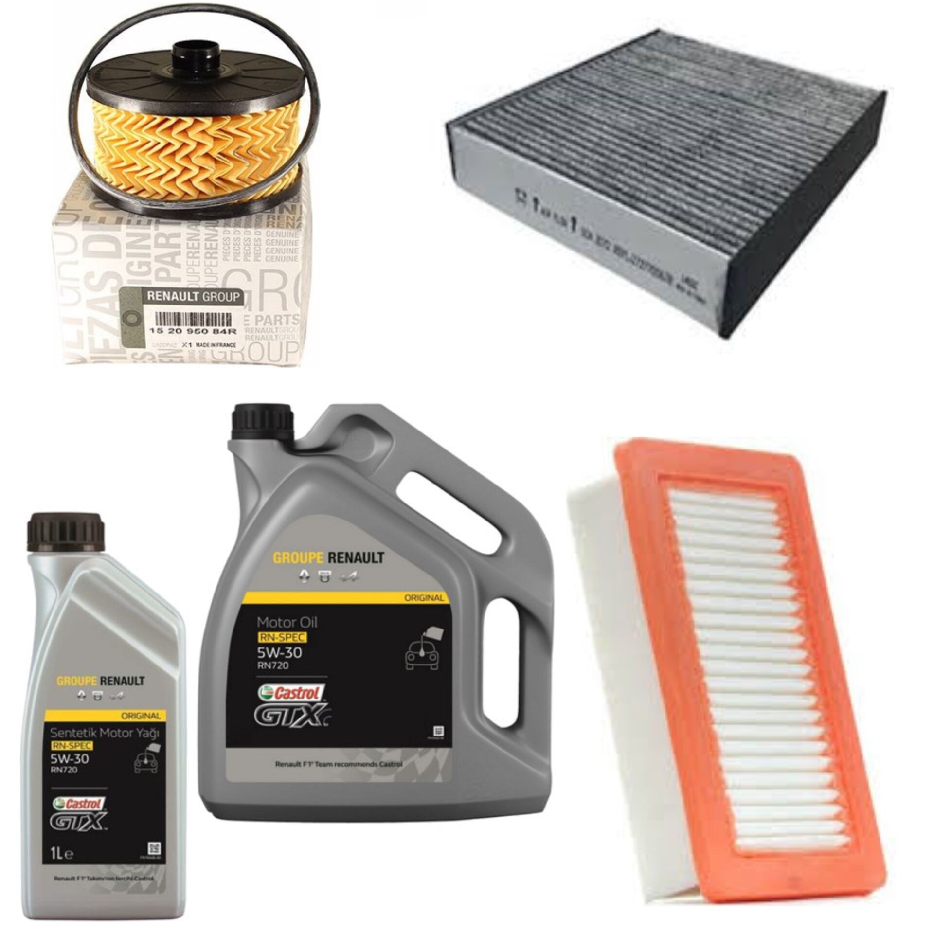 Taliant Sandero 3-III Yağ Bakım Seti 1.3 Tce H5H 2020-> (Motor Yağı+Yağ+Hava+Polen Filtre )