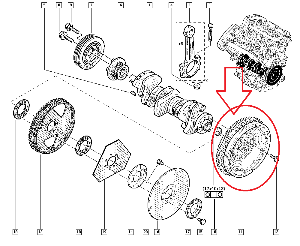 Espace 3 V6 VOLAN 8200321108 - 8200087770 -Orjinal Yedek Parça