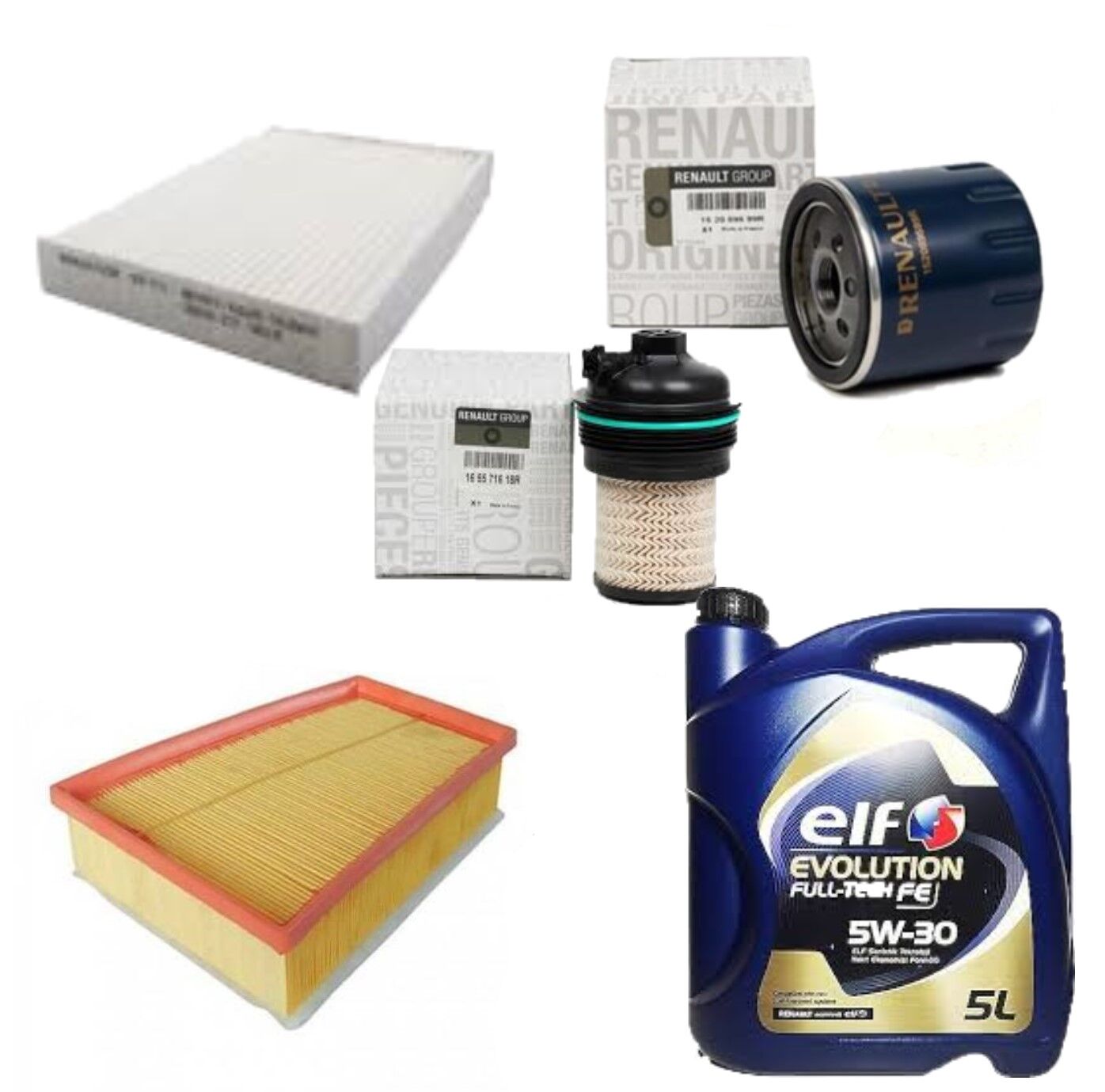 Megane 4-IV Talisman Yağ Bakım Seti 1.5 Dci K9K 2016-> (Motor Yağı+Yağ+Hava+Polen + Mazot Filtre)