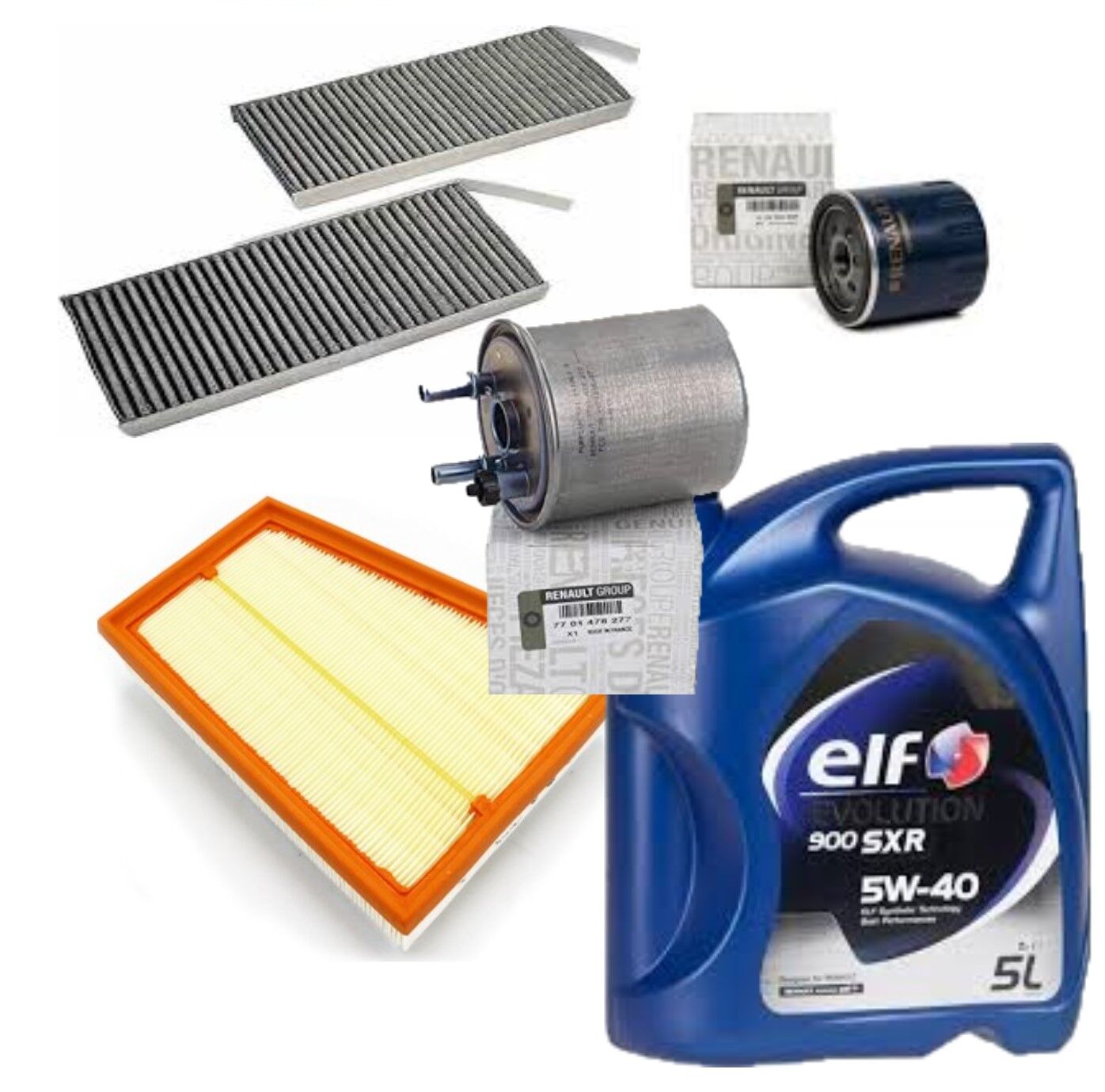 Kangoo 3-III Yağ Bakım Seti 1.5 Dci K9K  (2008-2012) (Motor Yağı+Yağ+Hava+Polen+Mazot Filtre )