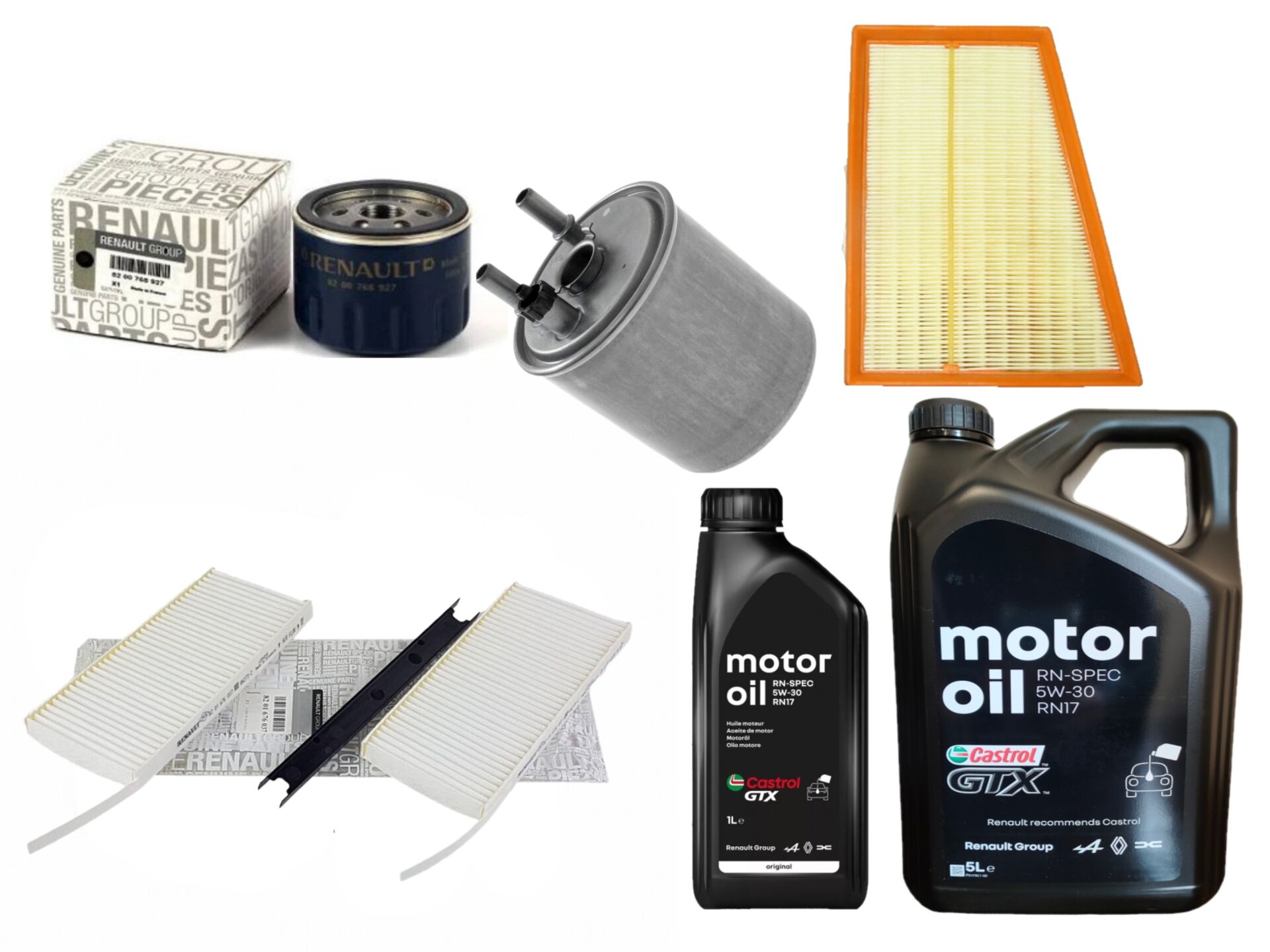 Kangoo 3-III Yağ Bakım Seti 1.5 Dci K9K  (2013-2020) (Motor Yağı+Yağ+Hava+Polen+Mazot Filtre )