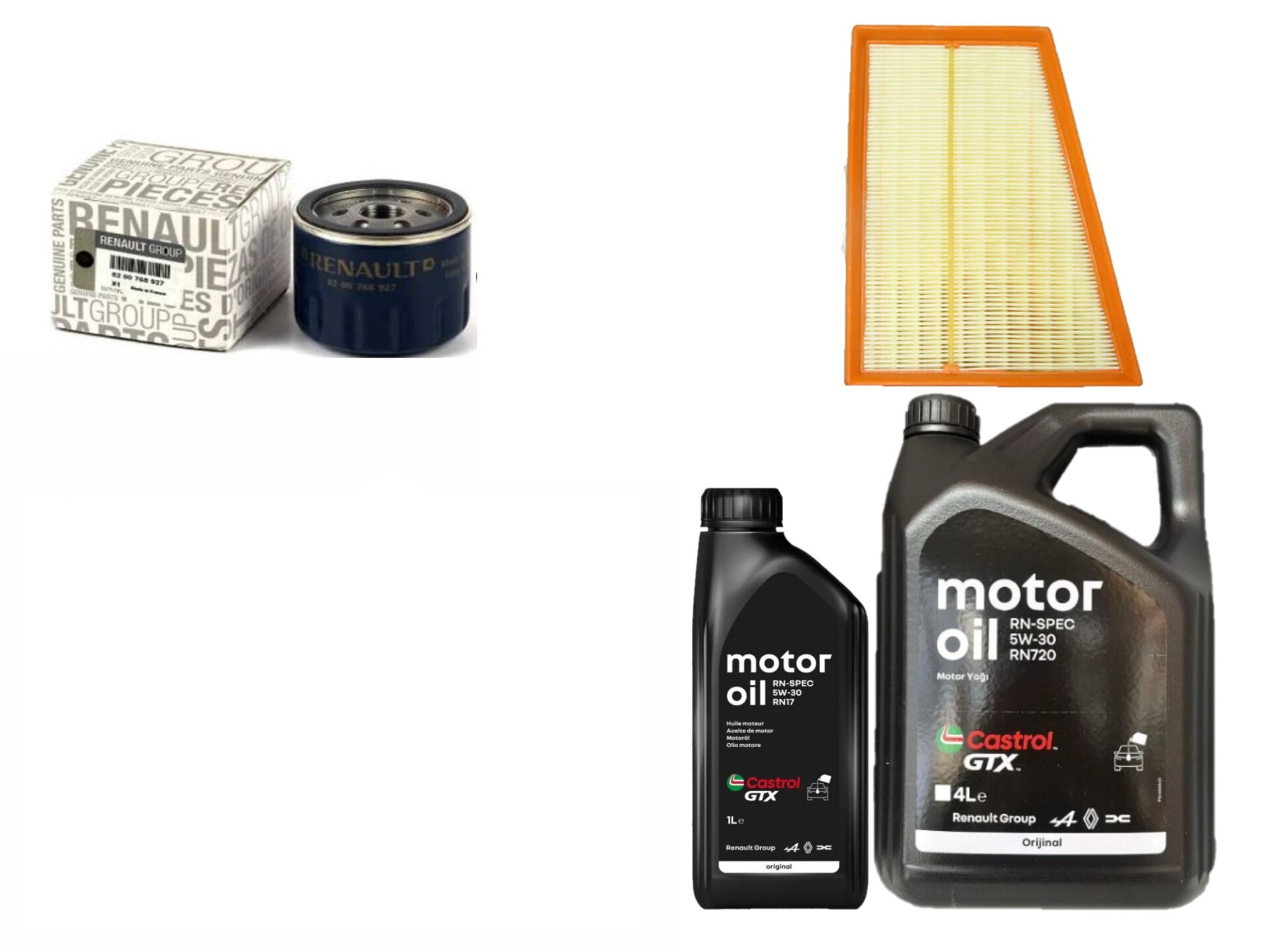 Kangoo 3-III Yağ Bakım Seti 1.5 Dci K9K  (2013-2020) (Motor Yağı+Yağ+Hava Filtre )