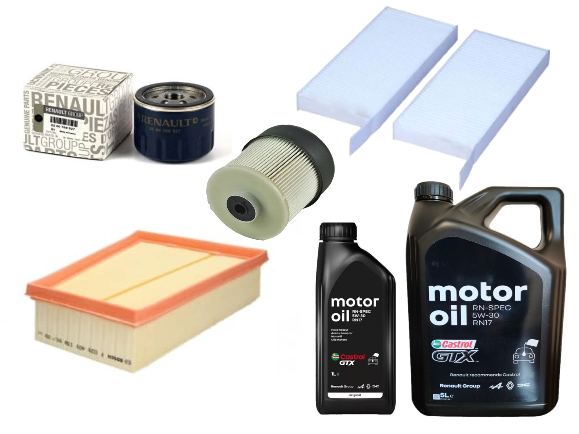 Kangoo 4-IV Yağ Bakım Seti 1.5 Dci K9K  2020-> (Motor Yağı+Yağ+Hava+Polen+Mazot Filtre)