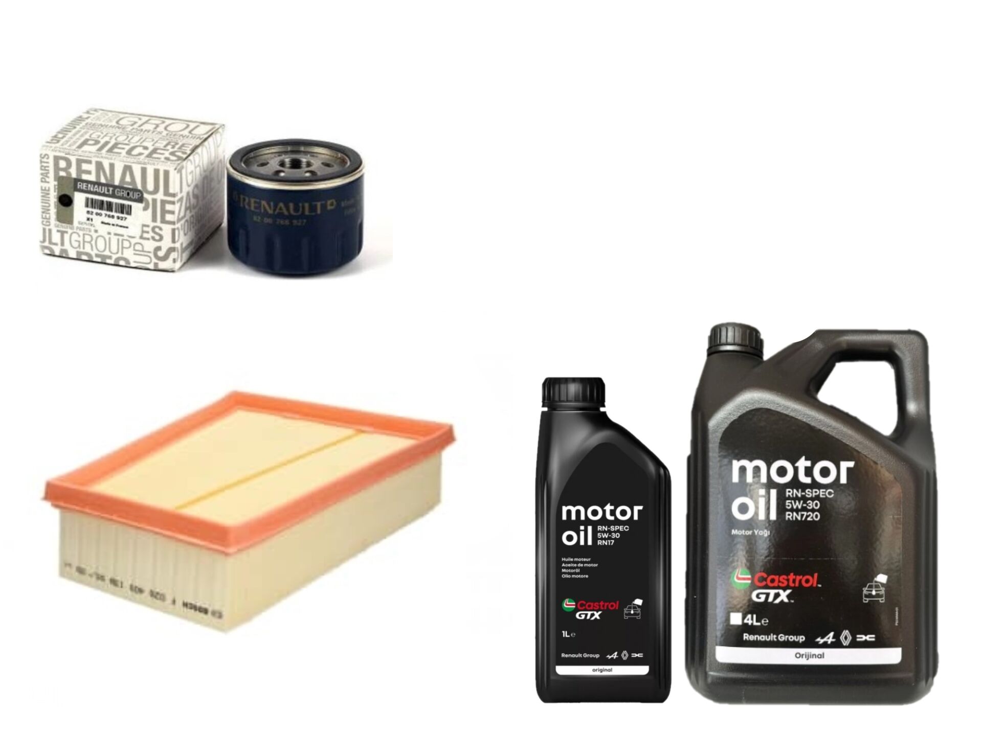 Kangoo 4-IV Yağ Bakım Seti 1.5 Dci K9K  2020-> (Motor Yağı+Yağ+ Hava Filtre)