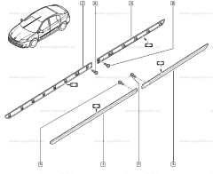 Laguna 3 Laguna III Arka Kapı Çıtası Bandı Sol 828210155R -Renault Mais