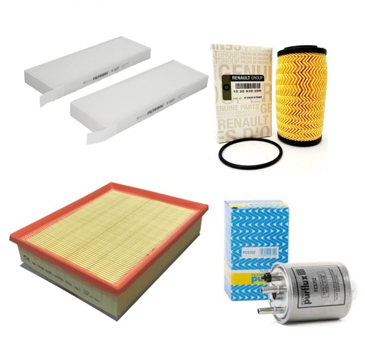 Laguna 3-III Filtre Bakım Seti 2.0 Dci M9R (2007-2015) (Yağ+Hava+Polen+Mazot Filtre)