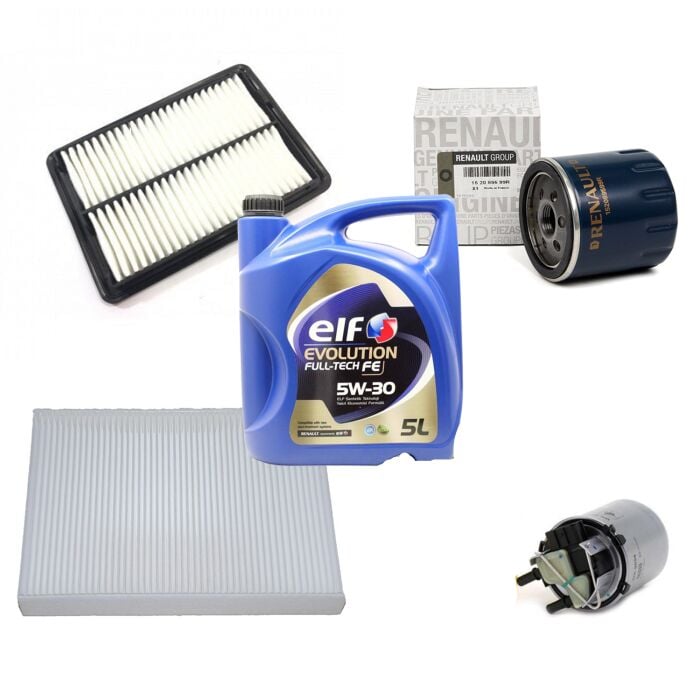 Kadjar Yağ Bakım Seti 1.5 Dci K9K (2013-2022) (Motor Yağı+Yağ+Hava+ Polen+Mazot Filtre)