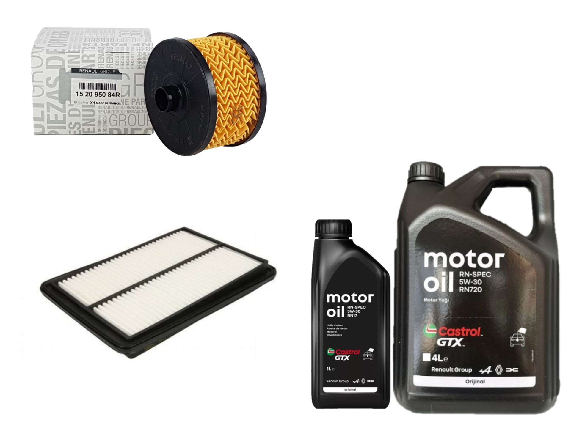 Kadjar Yağ Bakım Seti 1.3 Tce H5H (2013-2022) (Motor Yağı+Yağ+ Hava Filtre)