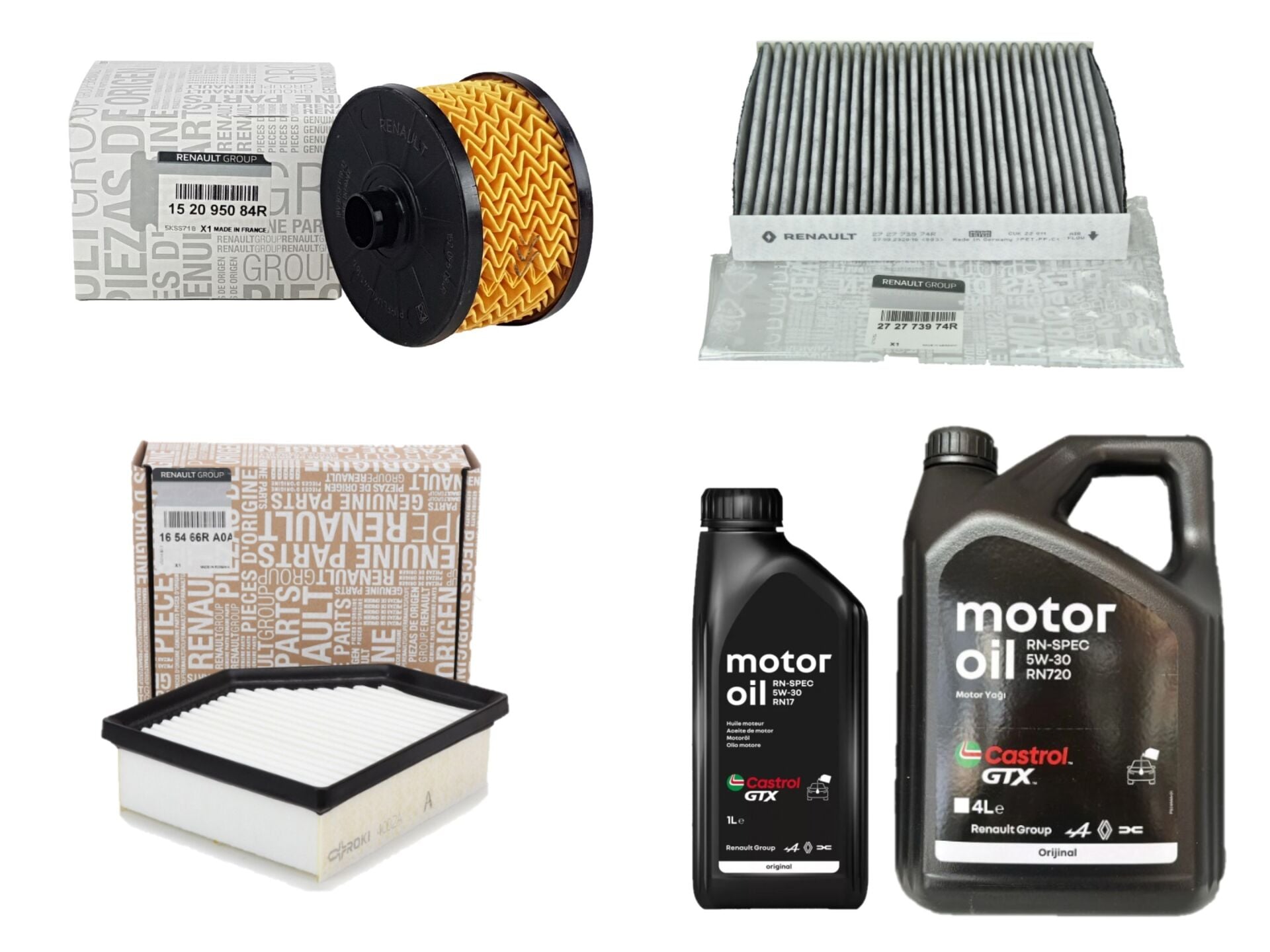 Austral Yağ Bakım Seti 1.3 Tce H5H (Motor Yağı+Yağ+Hava+Polen Filtresi)