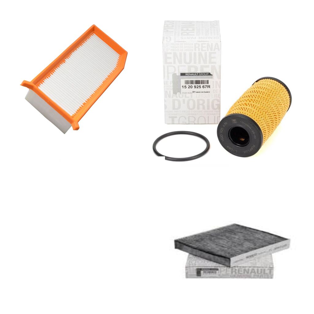 Duster 2-II Filtre Bakım Seti 1.5 Dci K9K 2018-> (Yağ+Hava+Polen Filtresi)