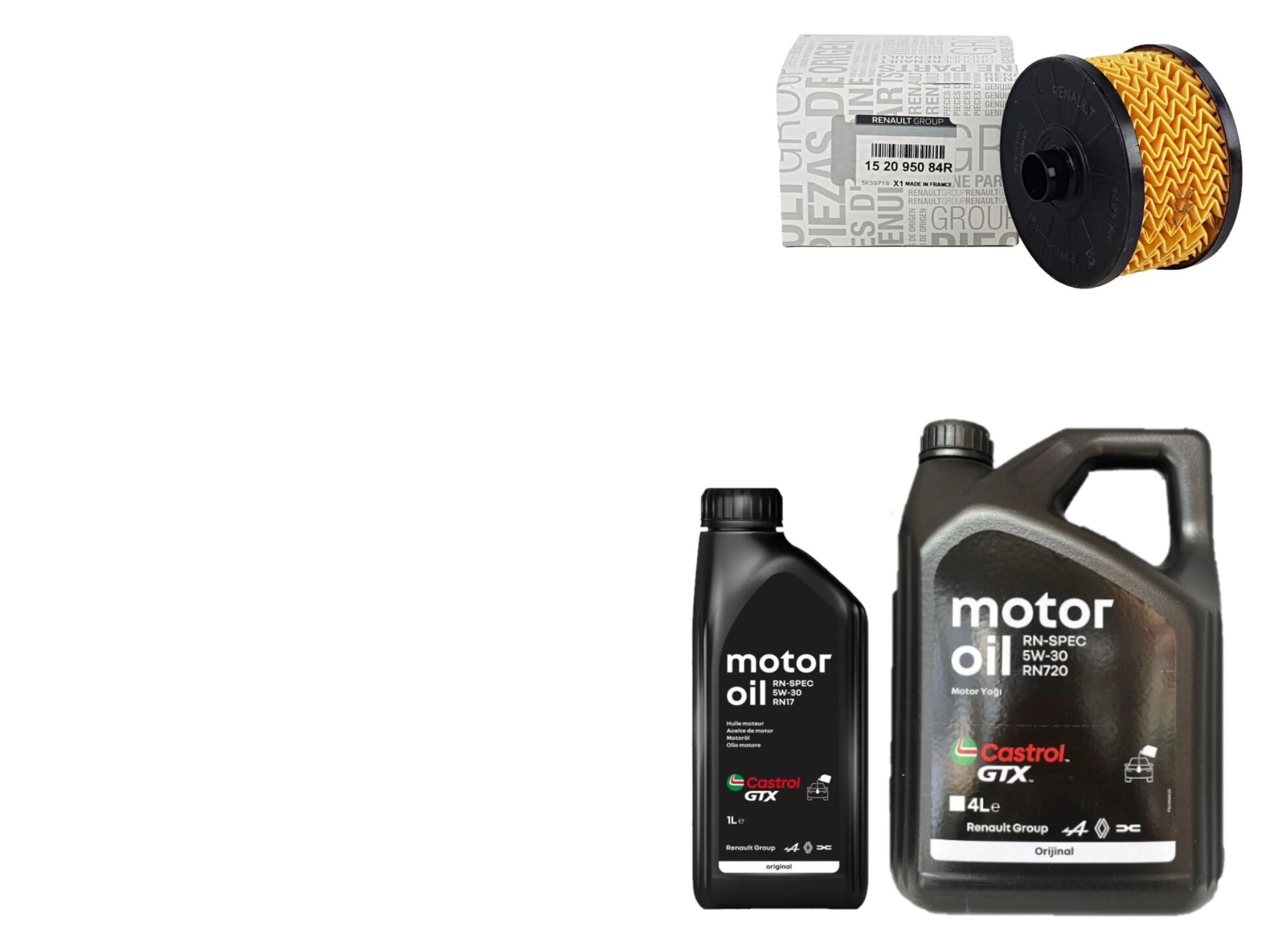 Duster 2-II Yağ Bakım Seti 1.3 Tce H5H 2018-> (Motor Yağı+Yağ Filtresi )