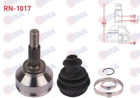KYS品 Logan 1-I Sandero 1-I Ön Dış Aks Kafası (Dış Freze:23 İç Freze:30